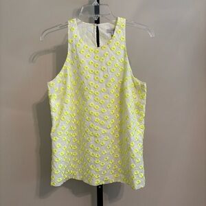J. Crew Yellow and White Sleeveless Tank‎ Top
